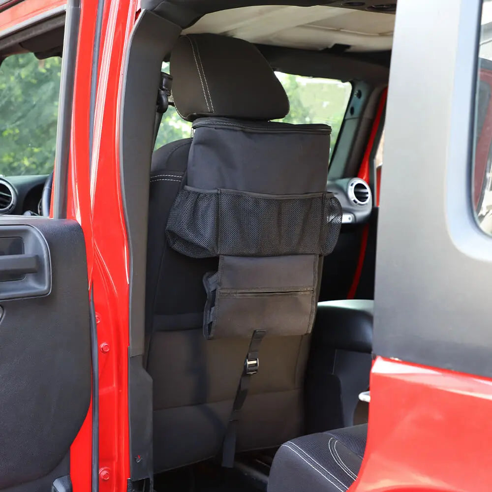For Jeep Wrangler CJ YJ TJ JK JL JT Car Back Seat Multi-Pocket Travel Cooler Storage Bag Box Hanger Organizer Holder