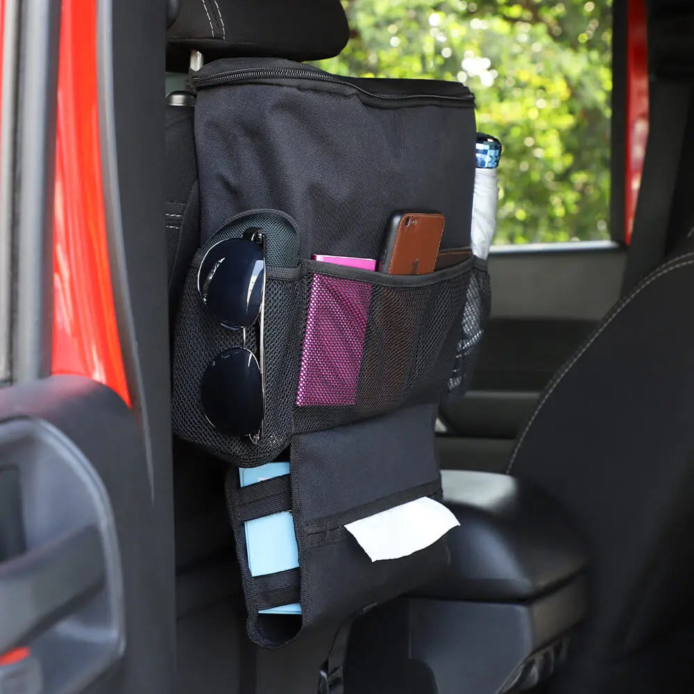 For Jeep Wrangler CJ YJ TJ JK JL JT Car Back Seat Multi-Pocket Travel Cooler Storage Bag Box Hanger Organizer Holder