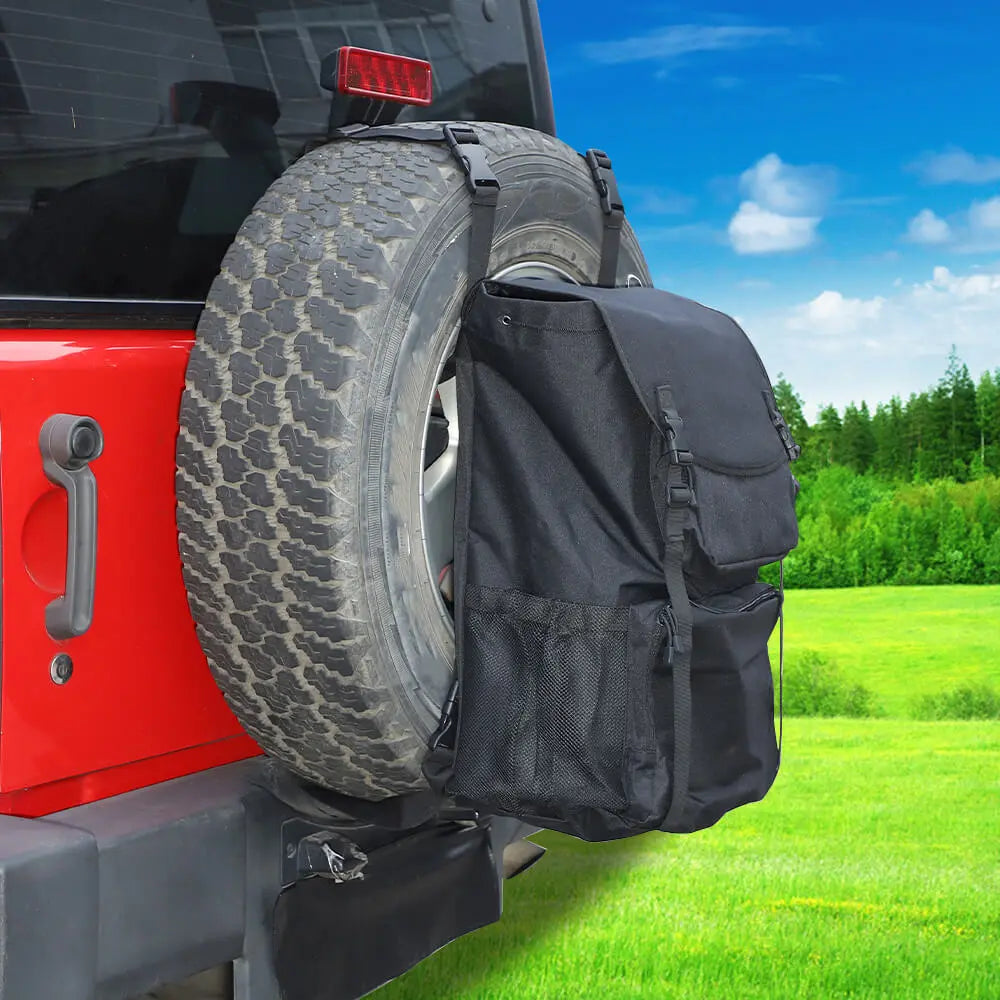For Jeep Wrangler CJ YJ TJ JK JL JT Car Spare Tire Multi-functional Storage Bag Black