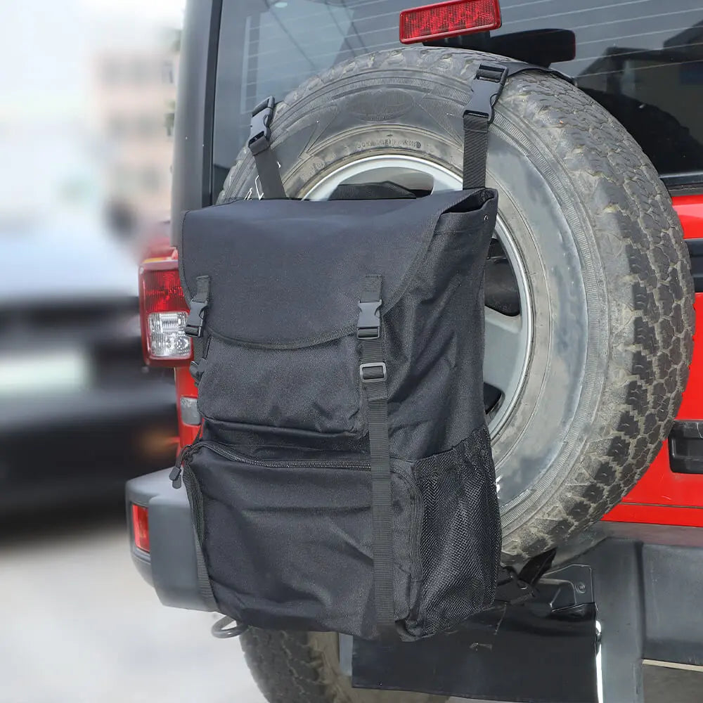 For Jeep Wrangler CJ YJ TJ JK JL JT Car Spare Tire Multi-functional Storage Bag Black