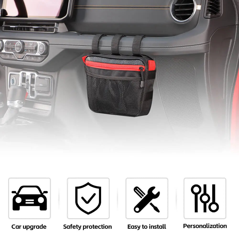 For Jeep Wrangler CJ YJ TJ JK JL JT/Renegade Car Co-Pilot Grab Bar Handle Storage Bag