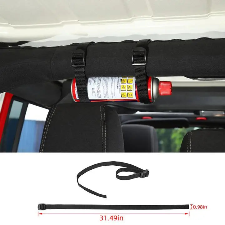 For Jeep Wrangler CJ YJ TJ JK JL JT Soft Top Rear Window Roll-Up Snap Straps