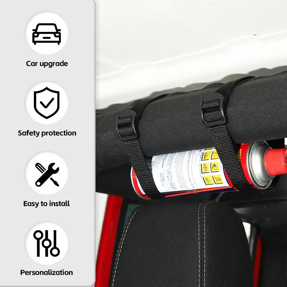 For Jeep Wrangler CJ YJ TJ JK JL JT Soft Top Rear Window Roll-Up Snap Straps