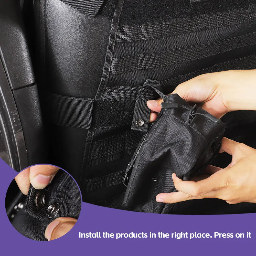 For Jeep Wrangler CJ YJ TJ JK JL JT & Unlimited 10PCS Multi-functional Front Seat Cushion Cover Storage Bag