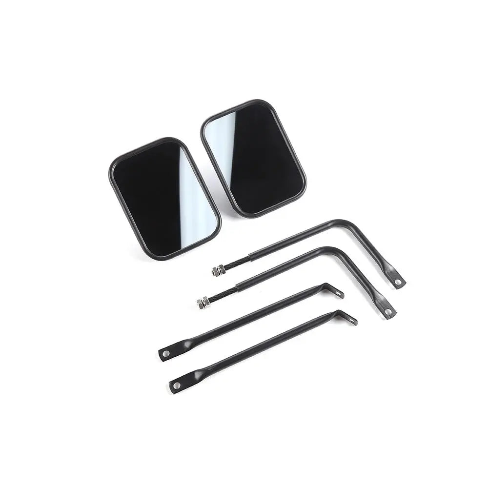 For Jeep Wrangler CJ YJ TJ JK JL & JT Side Mirrors Square Doorless Rear View Quick Release Mirrors Textured