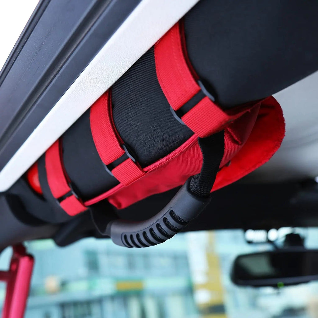 For Jeep Wrangler CJ YJ TJ JK JL &Gladiator JT Heavy Duty Roll Bar Grab Handles with Storage Bag
