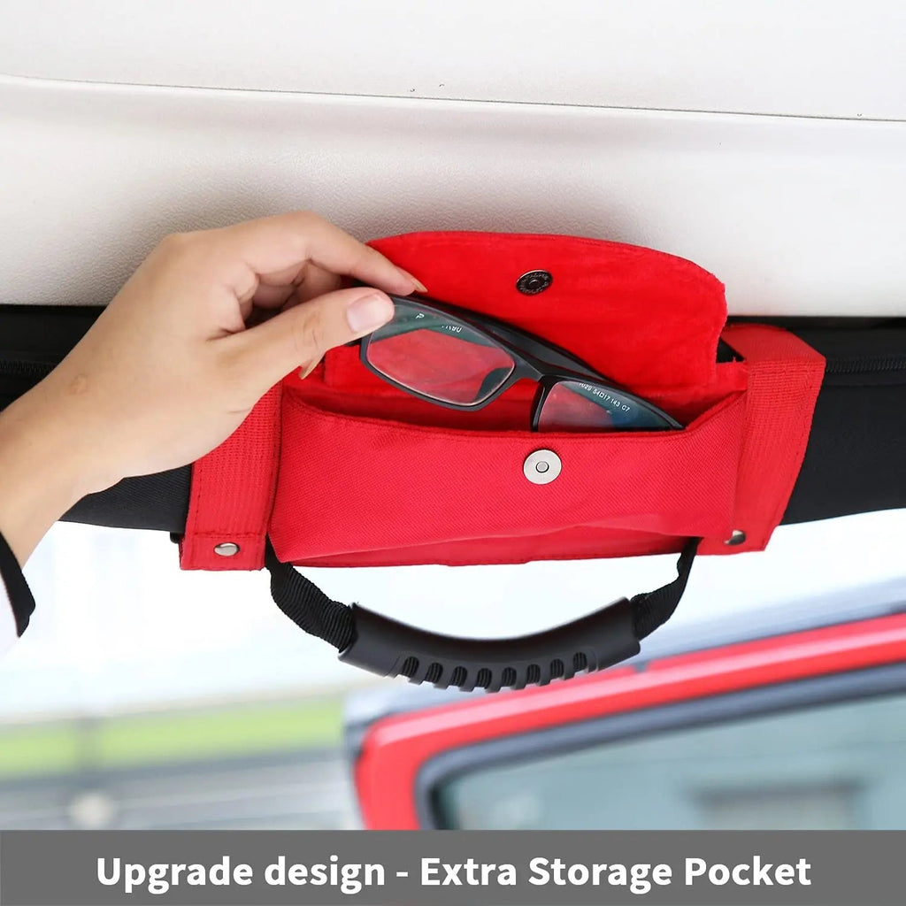 For Jeep Wrangler CJ YJ TJ JK JL &Gladiator JT Heavy Duty Roll Bar Grab Handles with Storage Bag