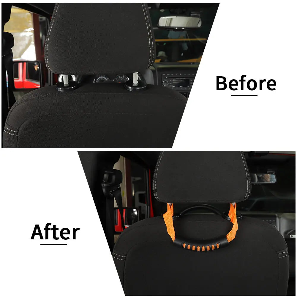 For Jeep Wrangler CJ YJ TJ JL JK JT Rear Seat Headrest Grab Handle Set