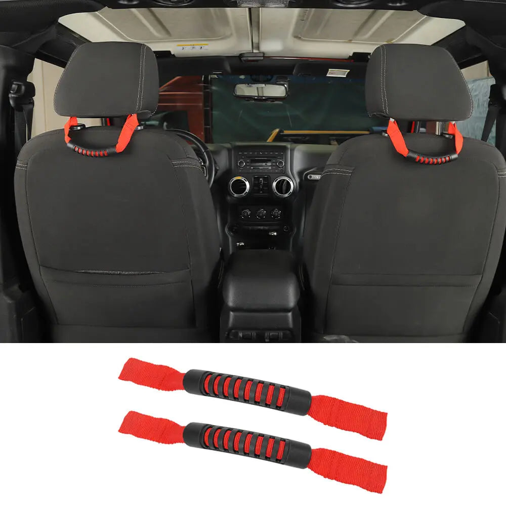 For Jeep Wrangler CJ YJ TJ JL JK JT Rear Seat Headrest Grab Handle Set
