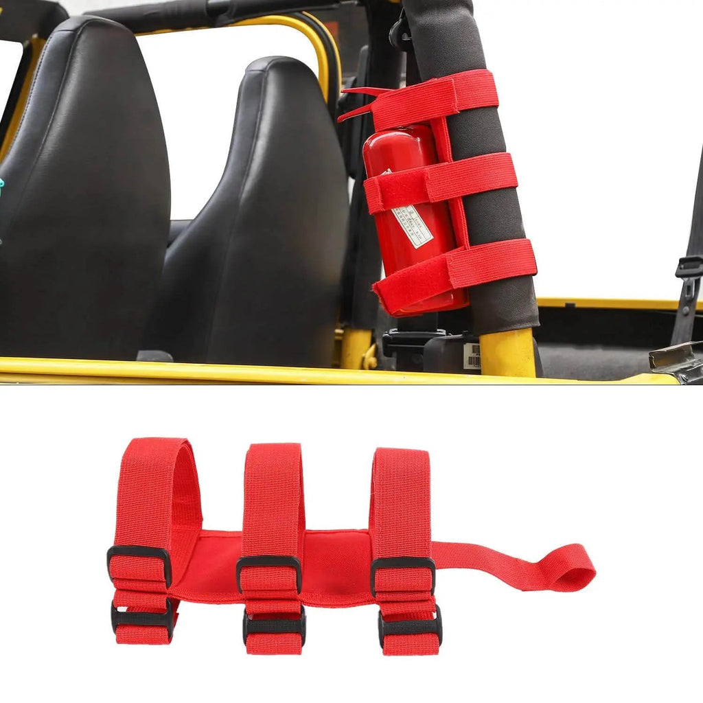 For Jeep Wrangler CJ YJ TJ LJ JK JL JT Roll Bar Fire Extinguisher Holder Adjustable Strap Mount