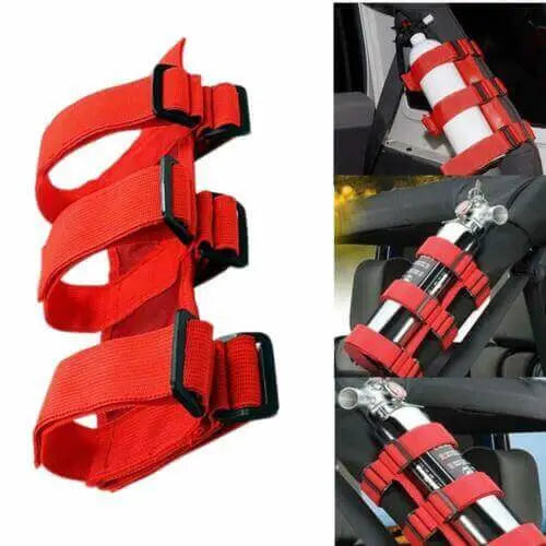 For Jeep Wrangler CJ YJ TJ LJ JK JL JT Roll Bar Fire Extinguisher Holder Adjustable Strap Mount