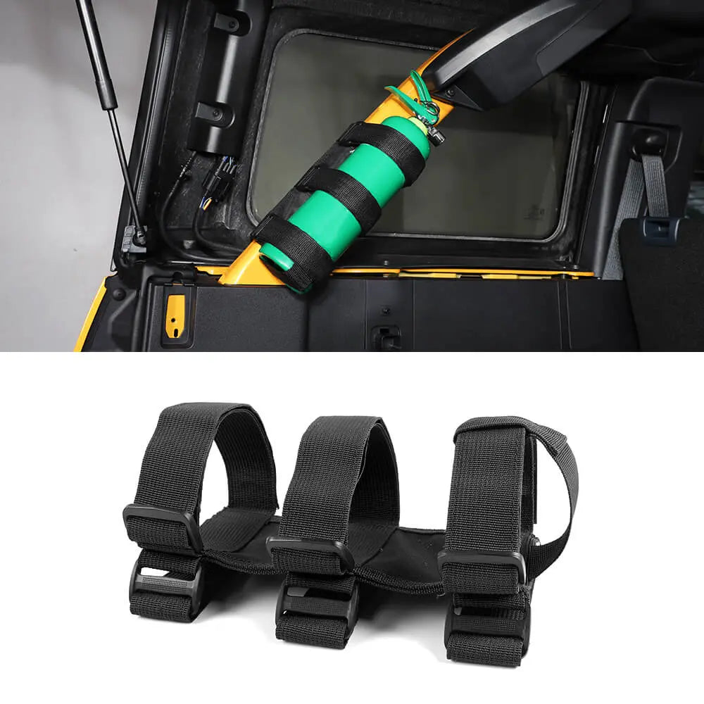 For Jeep Wrangler CJ YJ TJ LJ JK JL JT Roll Bar Fire Extinguisher Holder Adjustable Strap Mount