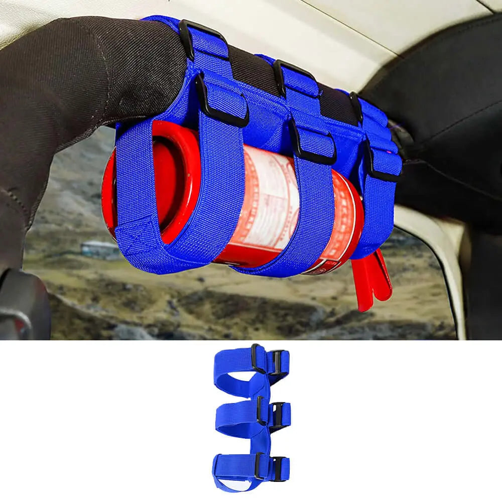 For Jeep Wrangler CJ YJ TJ LJ JK JL JT Roll Bar Fire Extinguisher Holder Adjustable Strap Mount