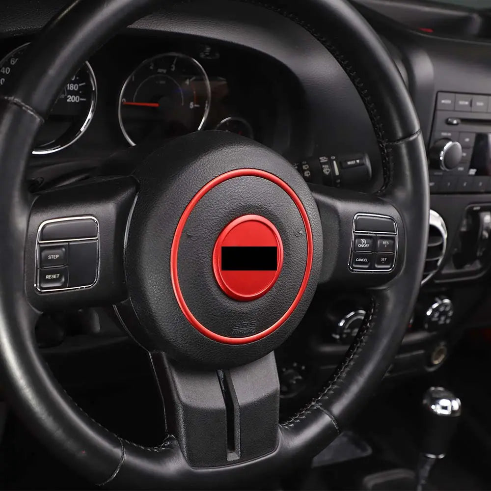 For Jeep Wrangler JK 07-18/Grand Cherokee 11-13 /Patriot 11-16 2X Steering Wheel Central Ring Trim