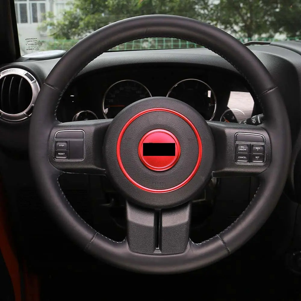 For Jeep Wrangler JK 07-18/Grand Cherokee 11-13 /Patriot 11-16 2X Steering Wheel Central Ring Trim