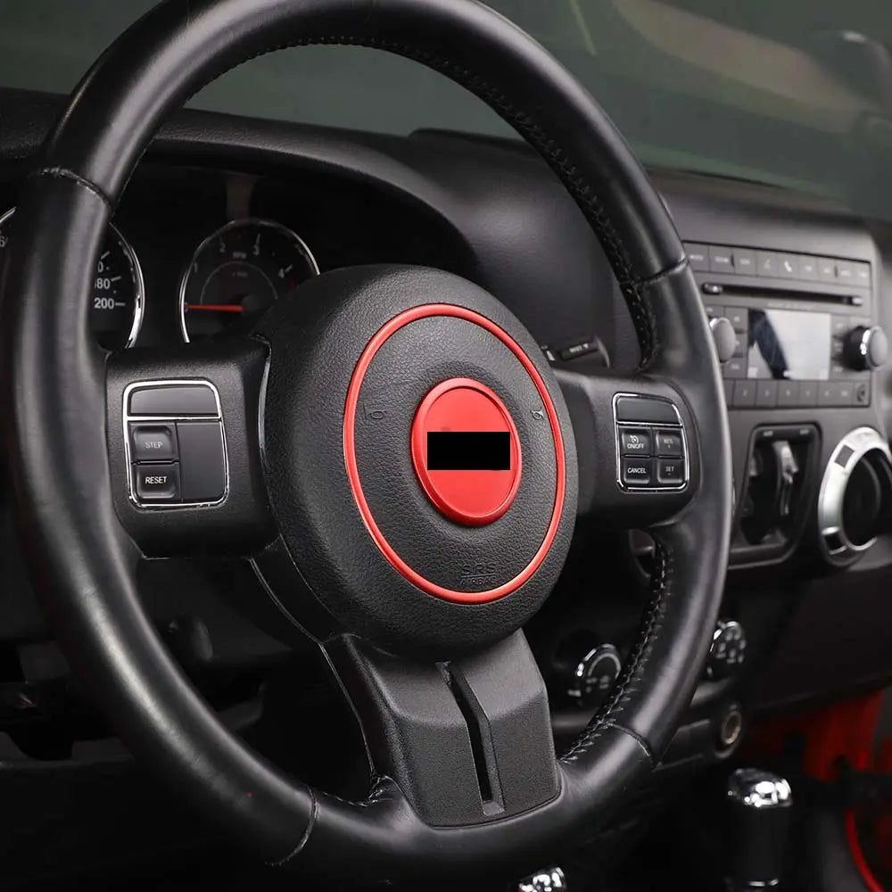 For Jeep Wrangler JK 07-18/Grand Cherokee 11-13 /Patriot 11-16 2X Steering Wheel Central Ring Trim