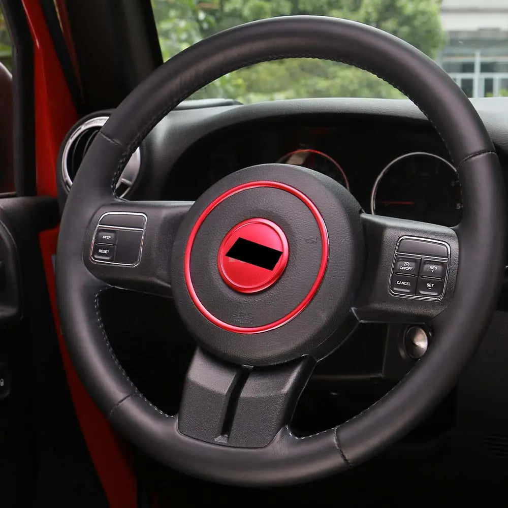 For Jeep Wrangler JK 07-18/Grand Cherokee 11-13 /Patriot 11-16 2X Steering Wheel Central Ring Trim
