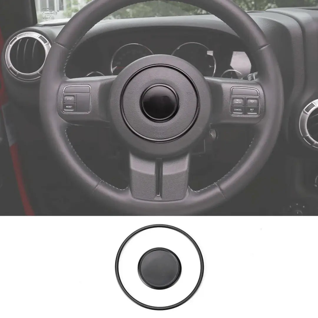 For Jeep Wrangler JK 07-18/Grand Cherokee 11-13 /Patriot 11-16 2X Steering Wheel Central Ring Trim