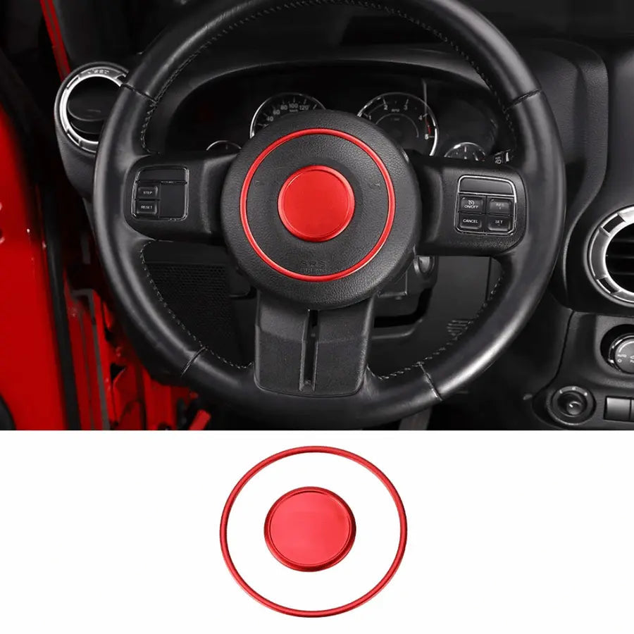 For Jeep Wrangler JK 07-18/Grand Cherokee 11-13 /Patriot 11-16 2X Steering Wheel Central Ring Trim