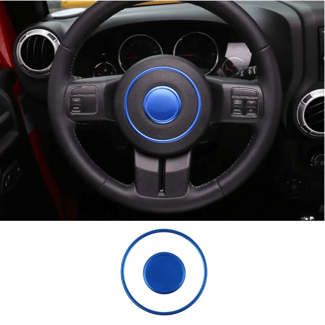 For Jeep Wrangler JK 07-18/Grand Cherokee 11-13 /Patriot 11-16 2X Steering Wheel Central Ring Trim