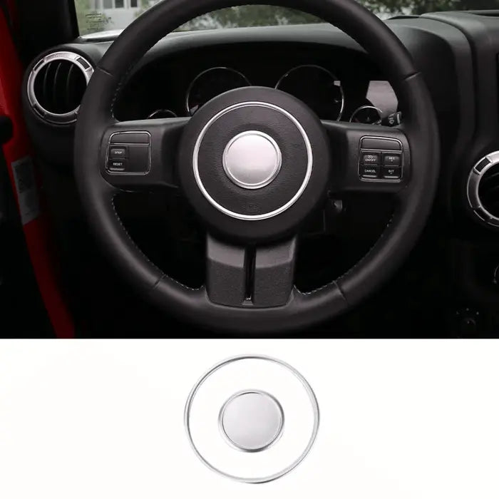 For Jeep Wrangler JK 07-18/Grand Cherokee 11-13 /Patriot 11-16 2X Steering Wheel Central Ring Trim