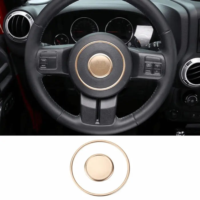 For Jeep Wrangler JK 07-18/Grand Cherokee 11-13 /Patriot 11-16 2X Steering Wheel Central Ring Trim