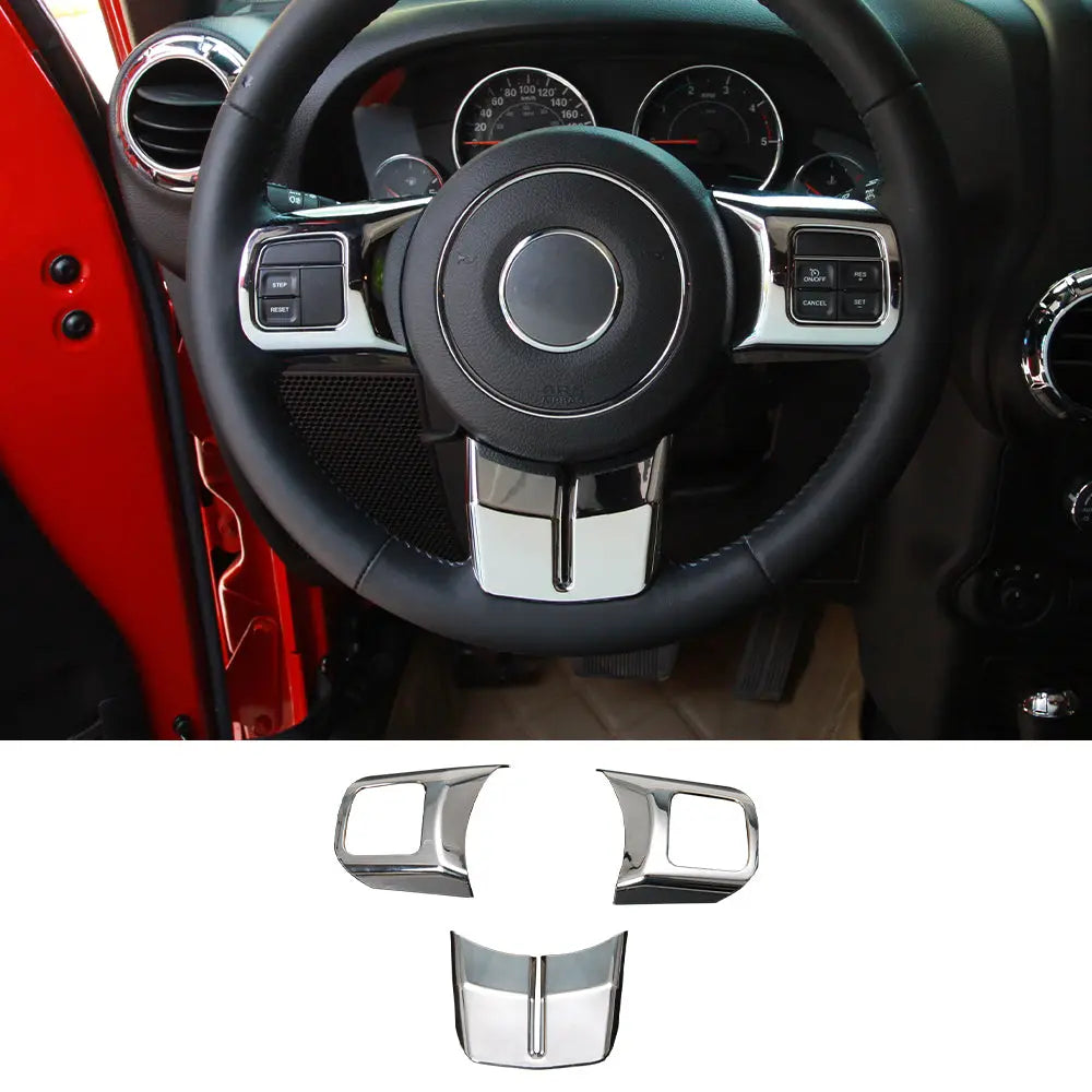 For Jeep Wrangler JK 11-18 & Patriot Compass11-16 & Grand Cherokee11-13 Steering Wheel Covers Panel Trim