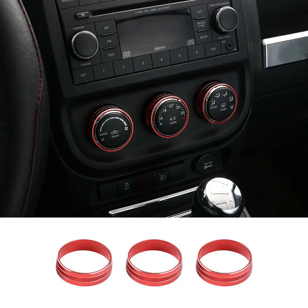For Jeep Wrangler JK 11-18/ Compass Patriot 10-16 / Liberty 08-12 Air Conditioner Switch Knob Trim Ring