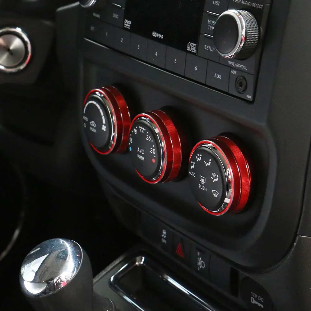 For Jeep Wrangler JK 11-18/ Compass Patriot 10-16 / Liberty 08-12 Air Conditioner Switch Knob Trim Ring
