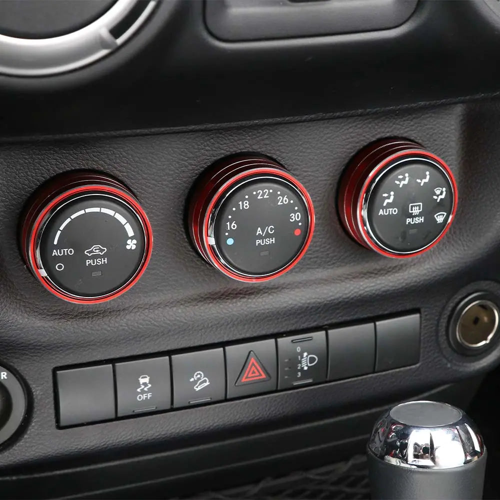 For Jeep Wrangler JK 11-18/ Compass Patriot 10-16 / Liberty 08-12 Air Conditioner Switch Knob Trim Ring