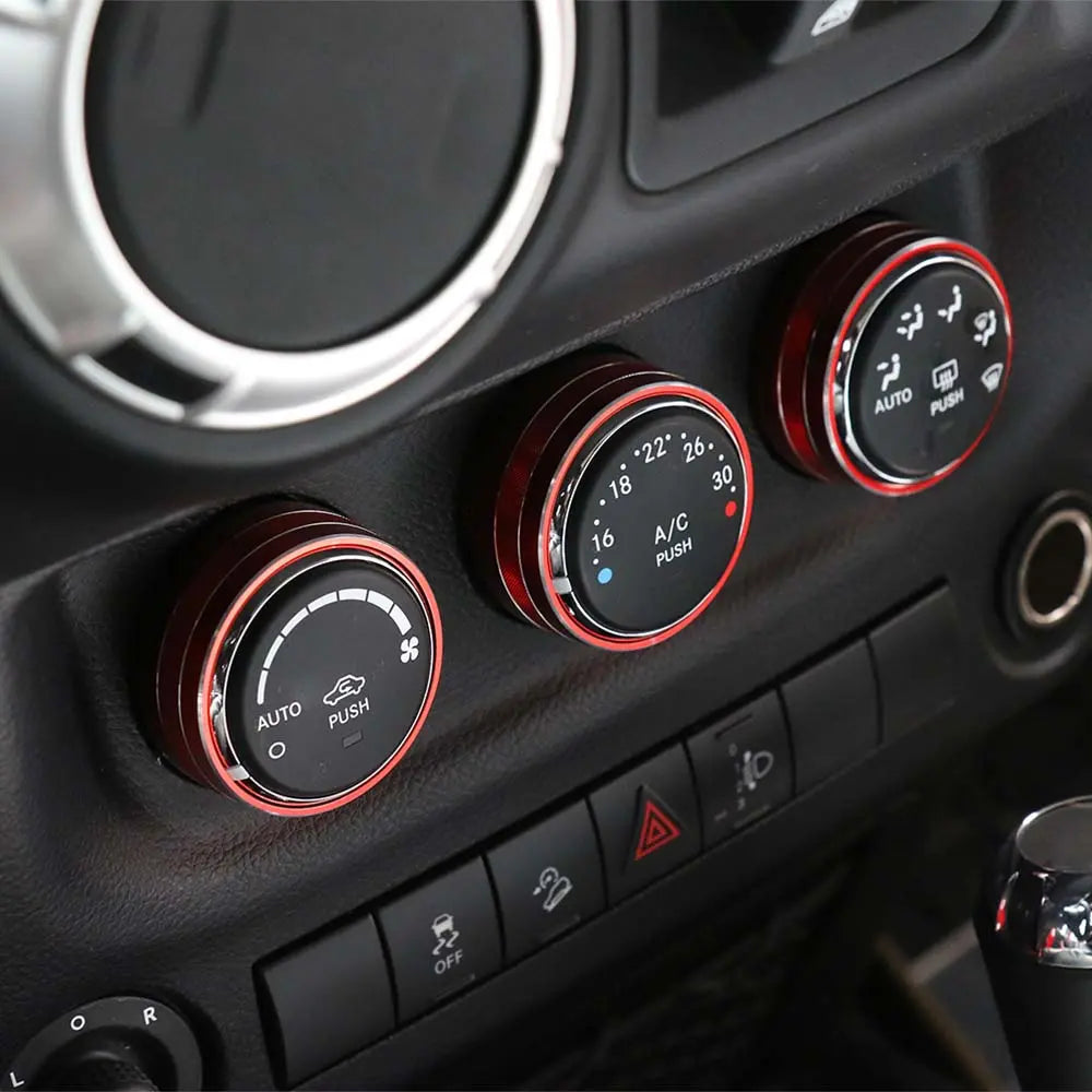 For Jeep Wrangler JK 11-18/ Compass Patriot 10-16 / Liberty 08-12 Air Conditioner Switch Knob Trim Ring