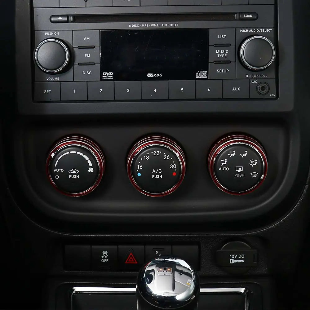 For Jeep Wrangler JK 11-18/ Compass Patriot 10-16 / Liberty 08-12 Air Conditioner Switch Knob Trim Ring