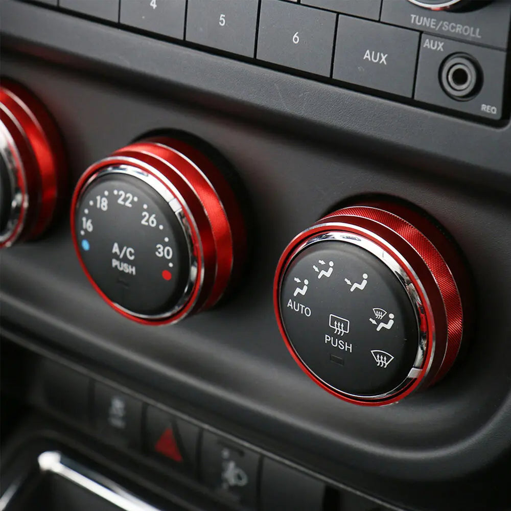 For Jeep Wrangler JK 11-18/ Compass Patriot 10-16 / Liberty 08-12 Air Conditioner Switch Knob Trim Ring