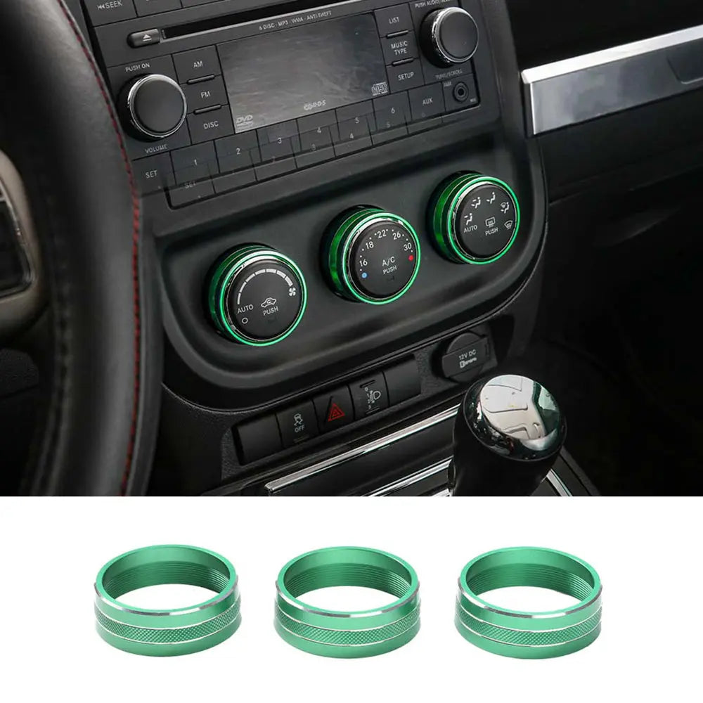 For Jeep Wrangler JK 11-18/ Compass Patriot 10-16 / Liberty 08-12 Air Conditioner Switch Knob Trim Ring