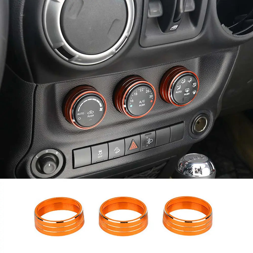 For Jeep Wrangler JK 11-18/ Compass Patriot 10-16 / Liberty 08-12 Air Conditioner Switch Knob Trim Ring