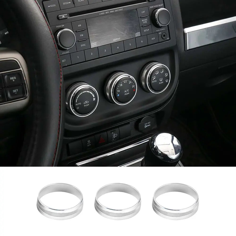 For Jeep Wrangler JK 11-18/ Compass Patriot 10-16 / Liberty 08-12 Air Conditioner Switch Knob Trim Ring