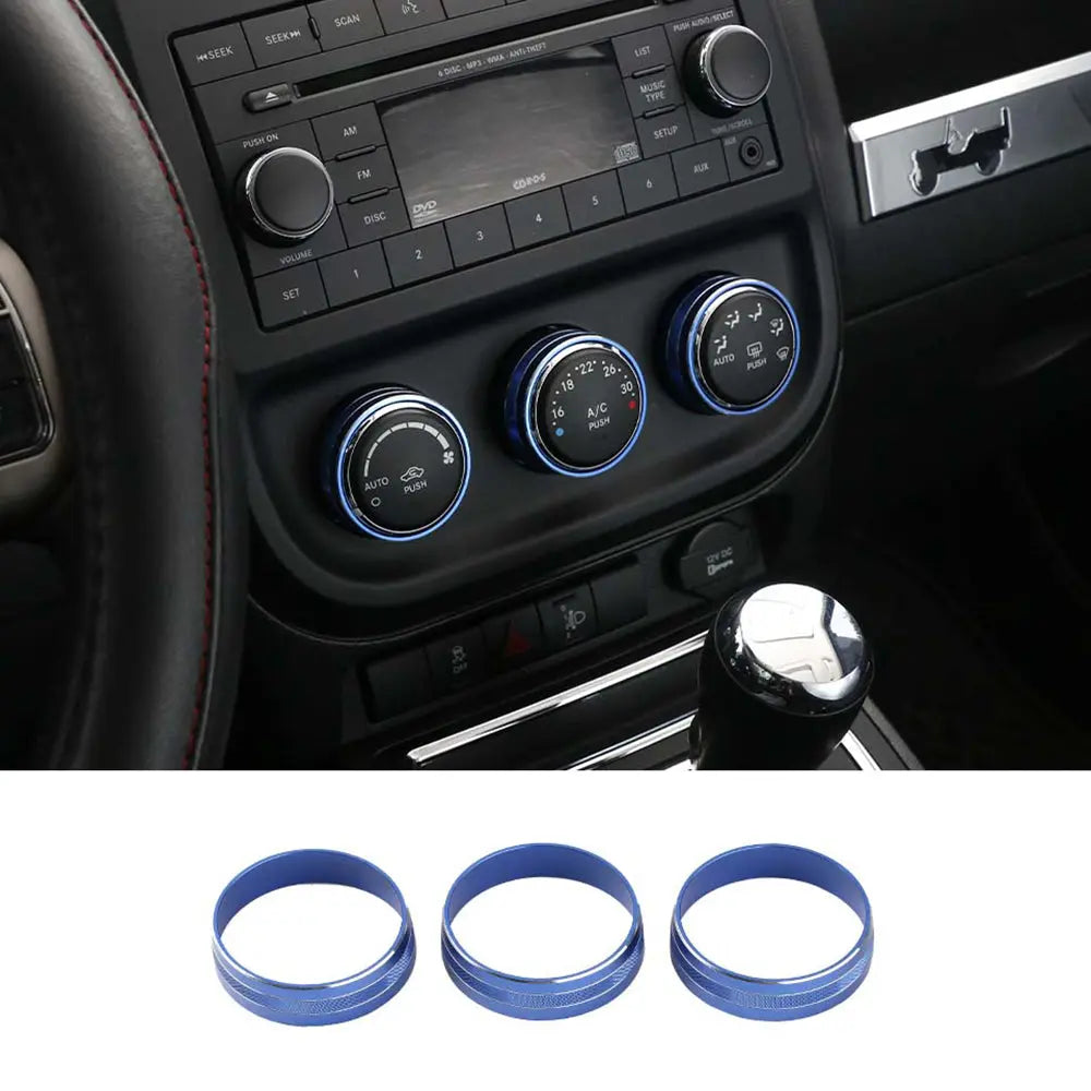 For Jeep Wrangler JK 11-18/ Compass Patriot 10-16 / Liberty 08-12 Air Conditioner Switch Knob Trim Ring