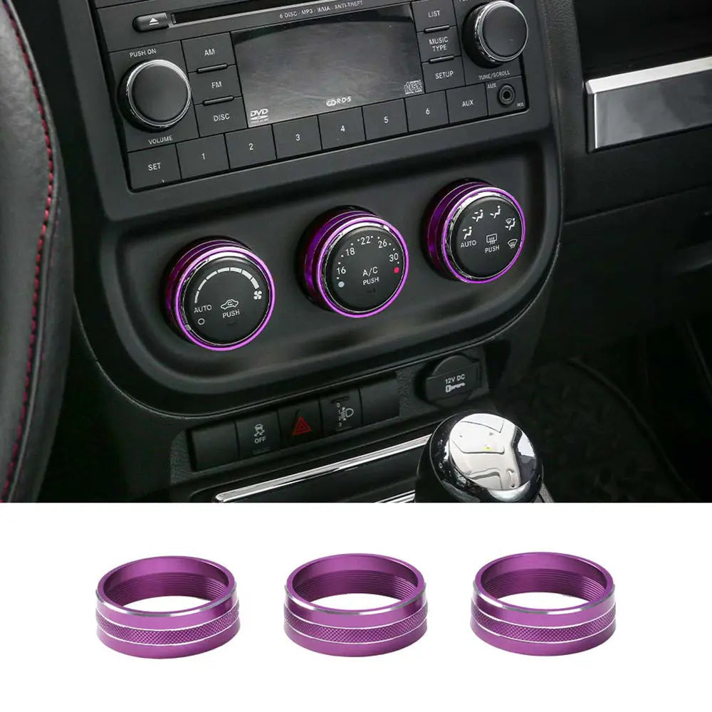 For Jeep Wrangler JK 11-18/ Compass Patriot 10-16 / Liberty 08-12 Air Conditioner Switch Knob Trim Ring