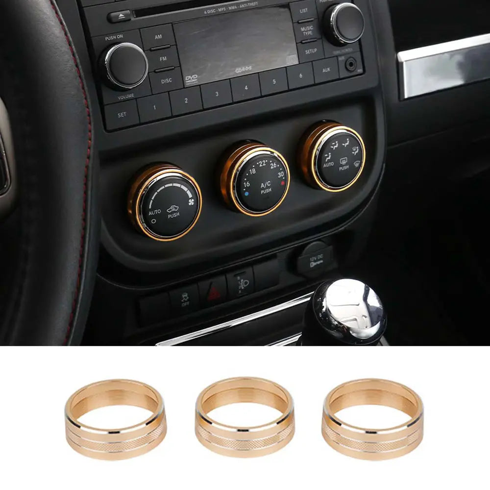 For Jeep Wrangler JK 11-18/ Compass Patriot 10-16 / Liberty 08-12 Air Conditioner Switch Knob Trim Ring
