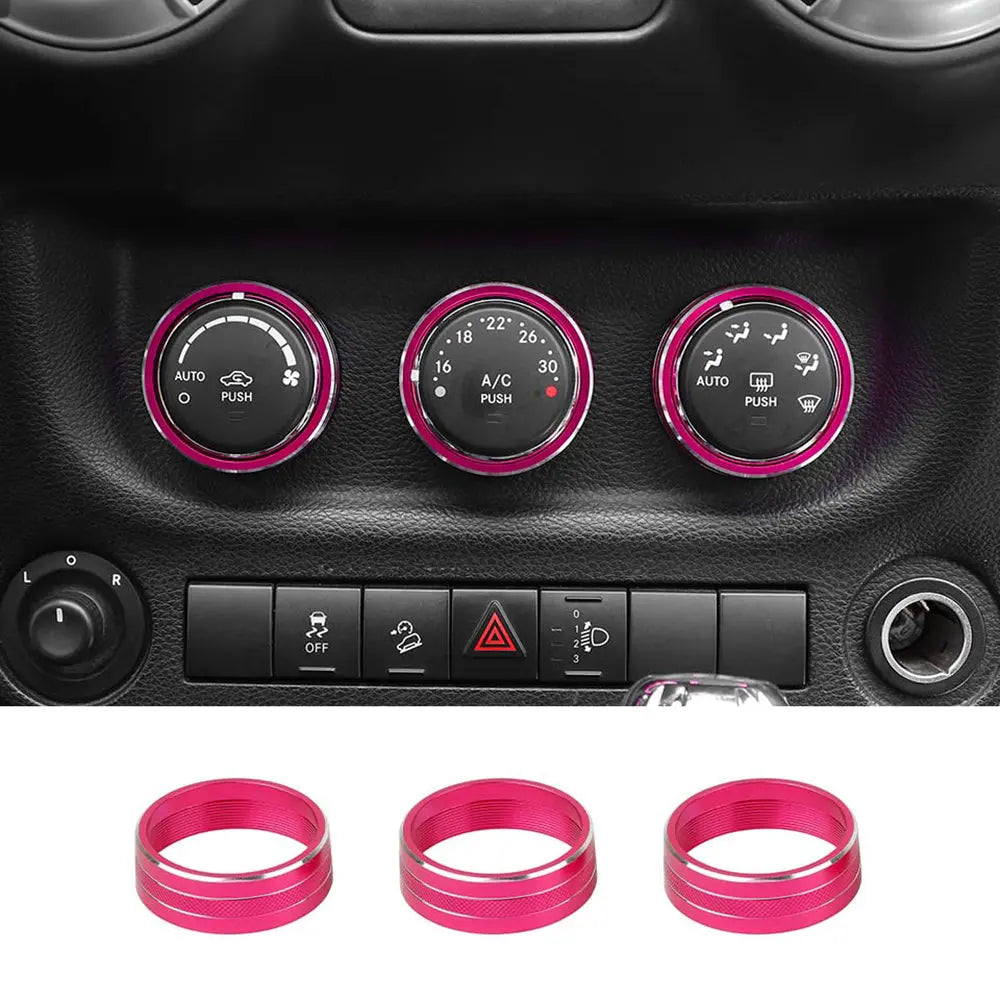 For Jeep Wrangler JK 11-18/ Compass Patriot 10-16 / Liberty 08-12 Air Conditioner Switch Knob Trim Ring