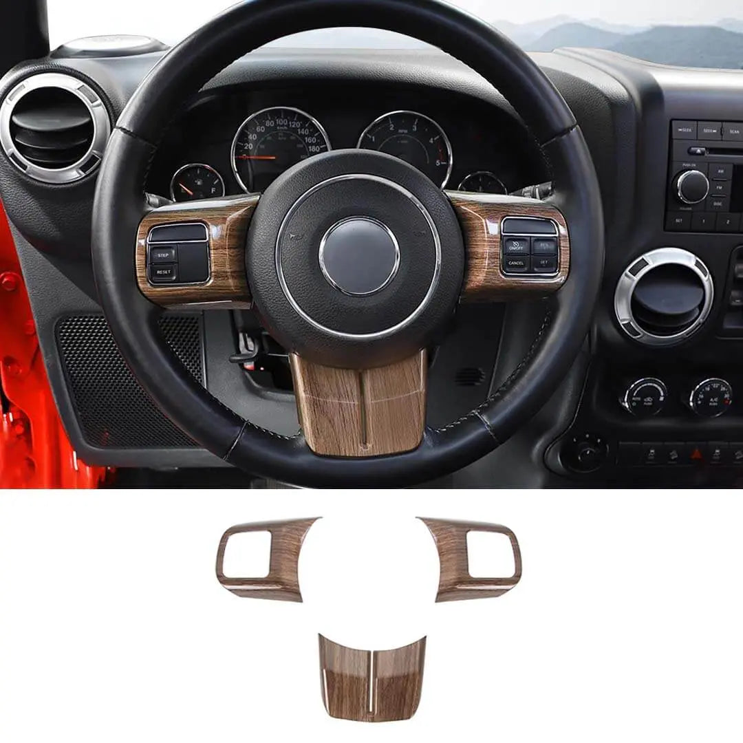 For Jeep Wrangler JK 11-18 & Patriot Compass11-16 & Grand Cherokee11-13 Steering Wheel Covers Panel Trim