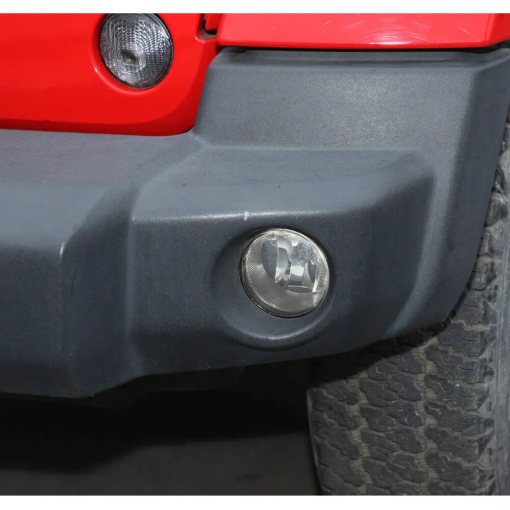 For Jeep Wrangler JK 2007-18 /Compass 08-10 /Patriot 11-16 Smoked Front Fog Lamp Light Cover Trim Blackened