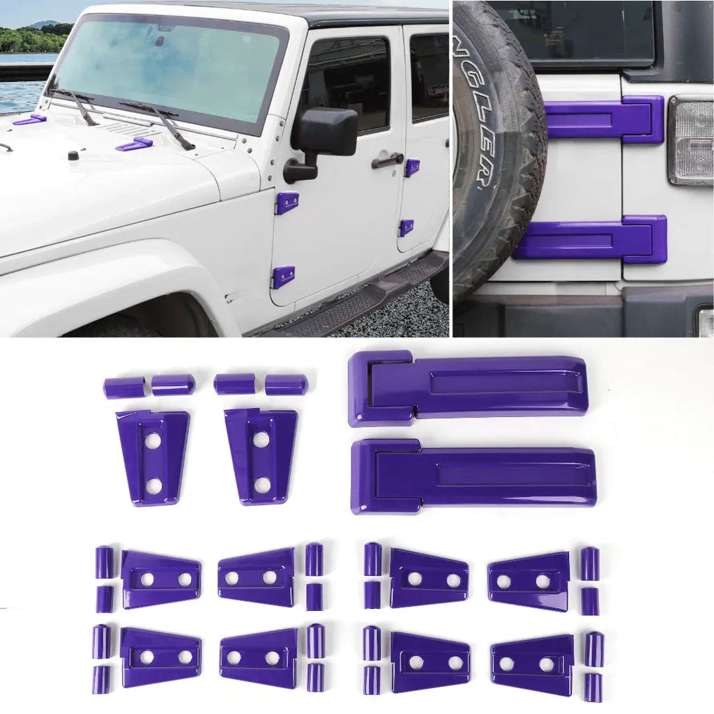 For 2007-2018 Jeep Wrangler JK 4-Dr 12 PCS Door/Hood/Tailgate Hinge Cover Trim Kit