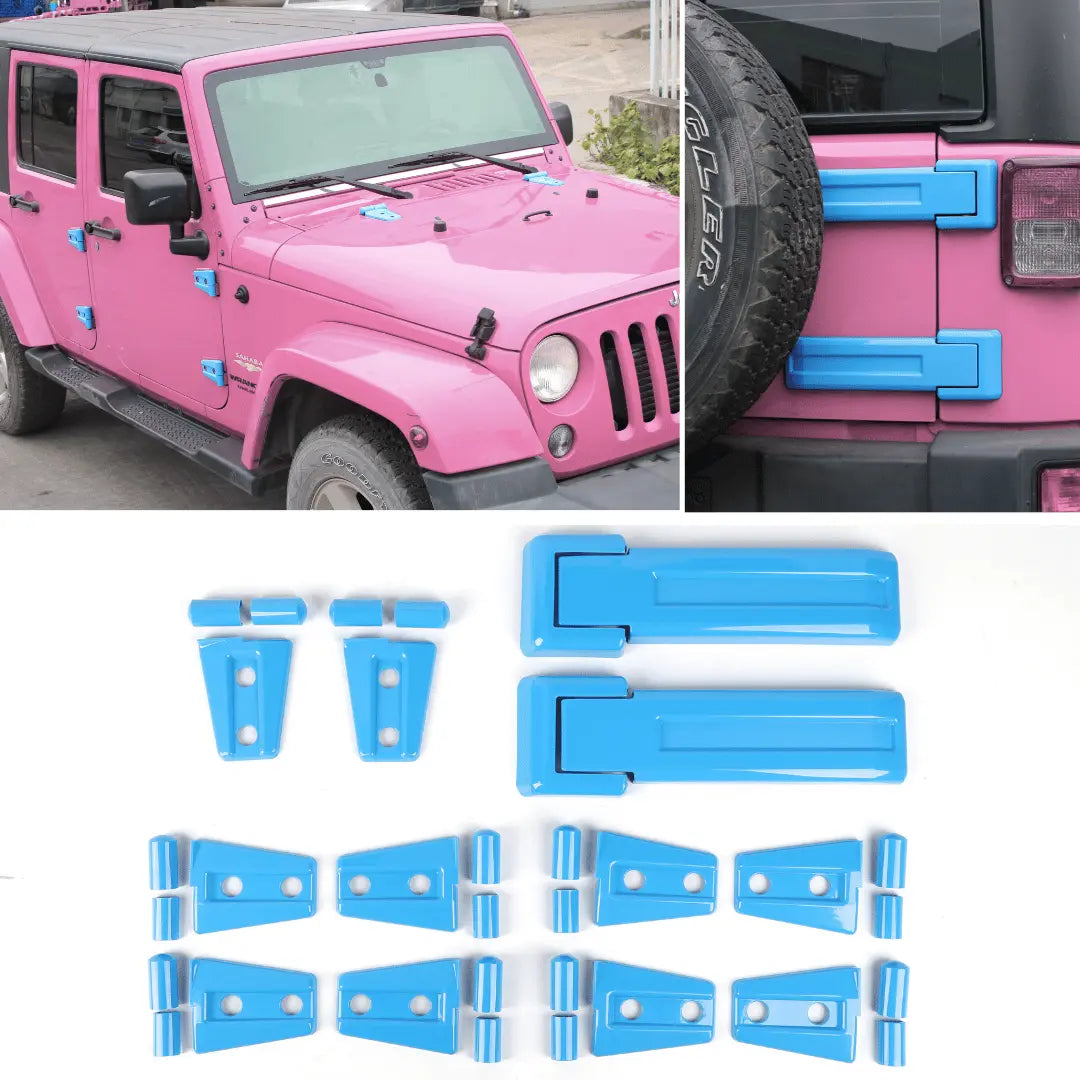 For 2007-2018 Jeep Wrangler JK 4-Dr 12 PCS Door/Hood/Tailgate Hinge Cover Trim Kit