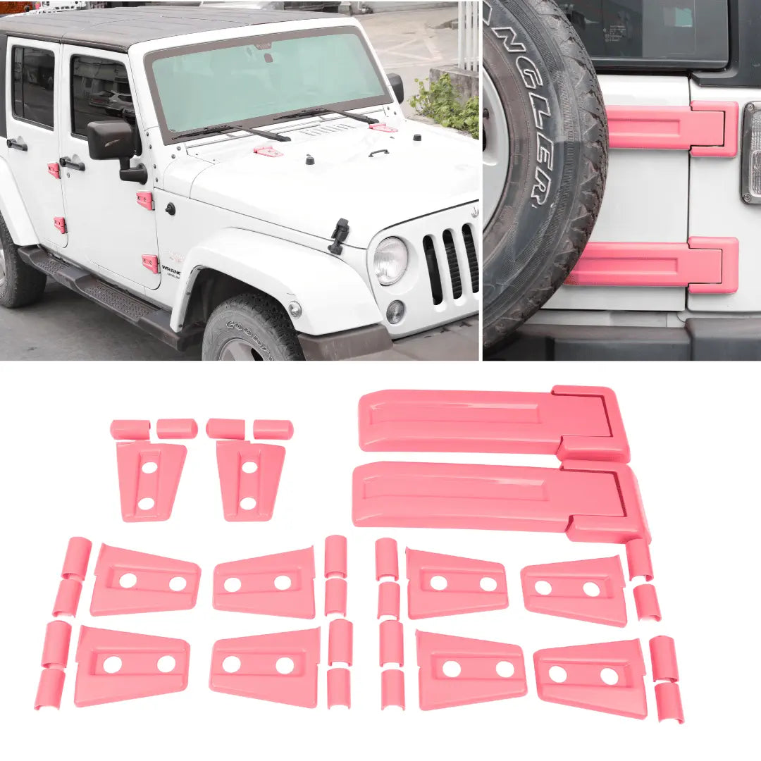 For 2007-2018 Jeep Wrangler JK 4-Dr 12 PCS Door/Hood/Tailgate Hinge Cover Trim Kit