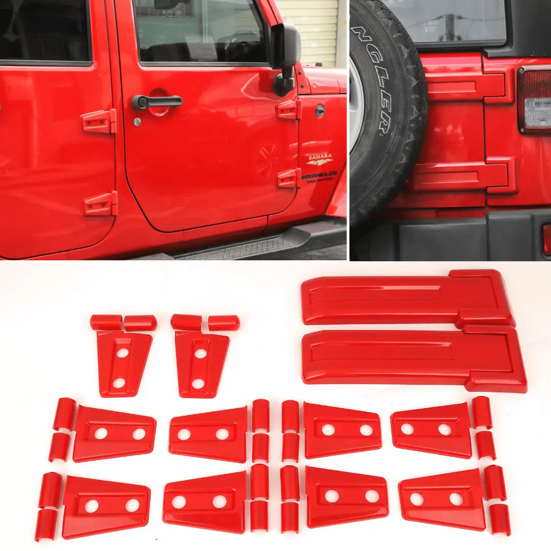 For 2007-2018 Jeep Wrangler JK 4-Dr 12 PCS Door/Hood/Tailgate Hinge Cover Trim Kit