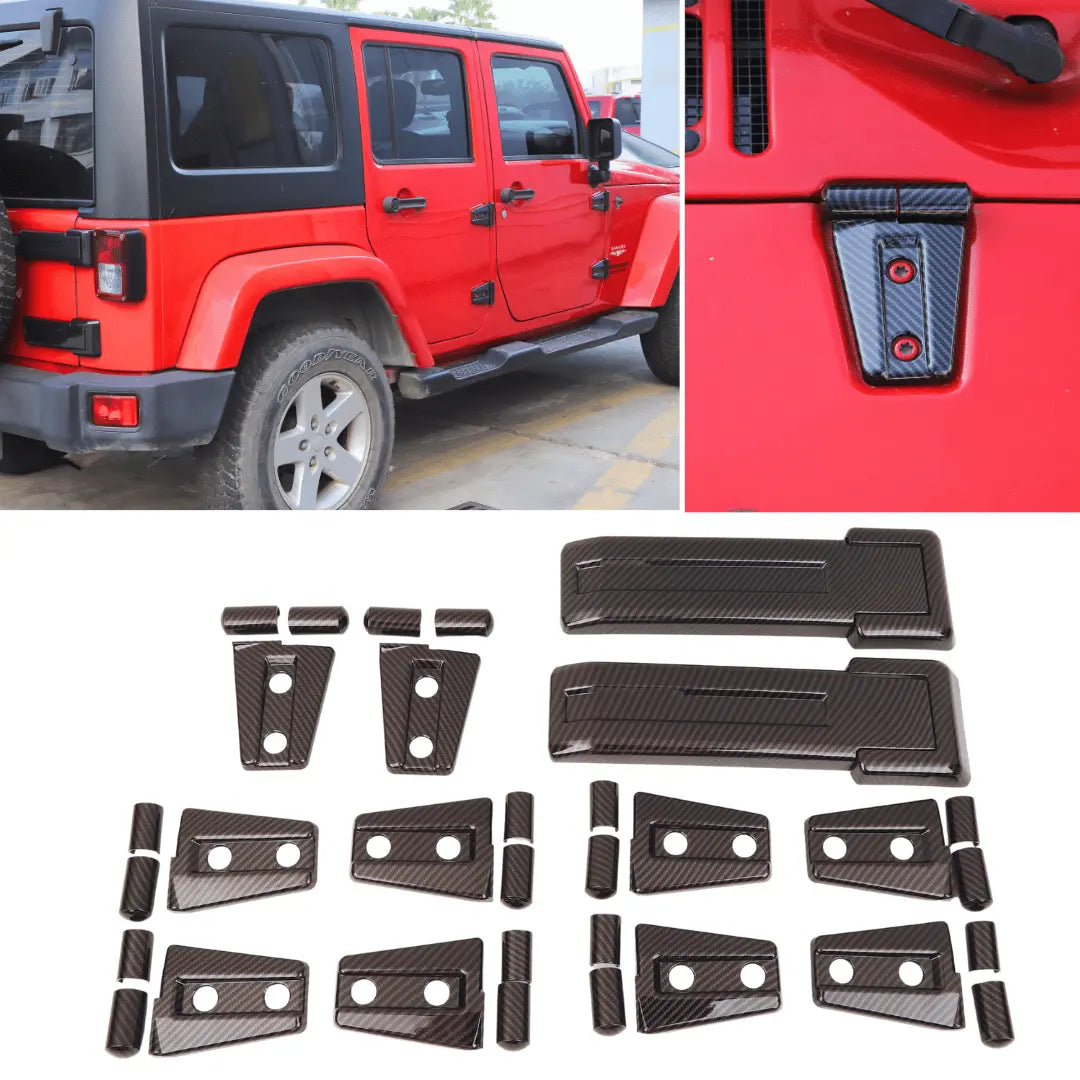 For 2007-2018 Jeep Wrangler JK 4-Dr 12 PCS Door/Hood/Tailgate Hinge Cover Trim Kit