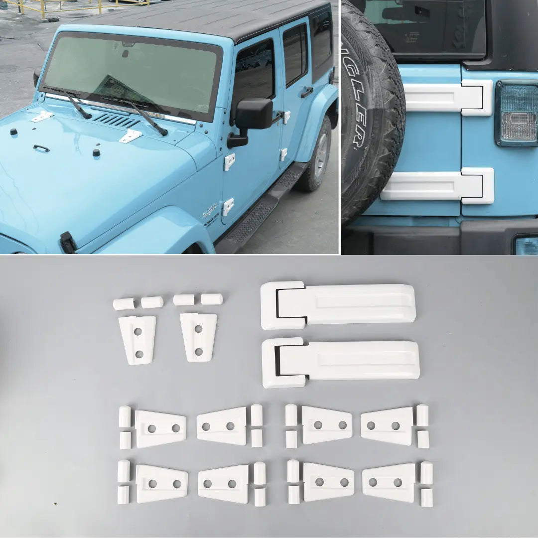 For 2007-2018 Jeep Wrangler JK 4-Dr 12 PCS Door/Hood/Tailgate Hinge Cover Trim Kit