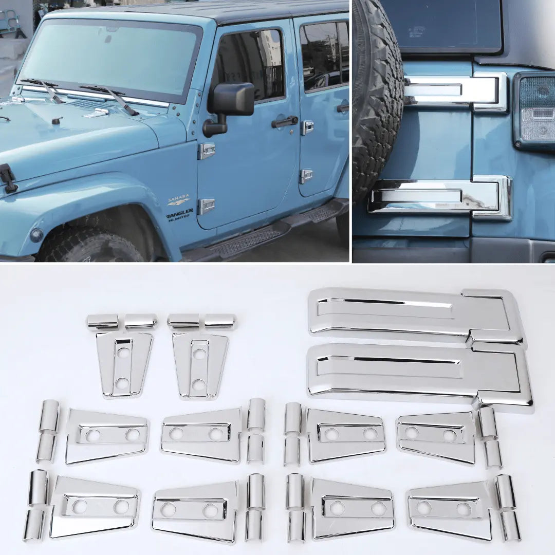 For 2007-2018 Jeep Wrangler JK 4-Dr 12 PCS Door/Hood/Tailgate Hinge Cover Trim Kit