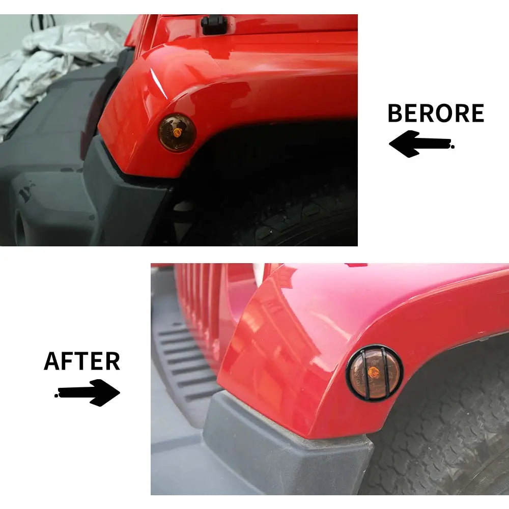 For Jeep Wrangler JK 2007-2018 Wheel Eyebrow Light Lamp Trim Guards